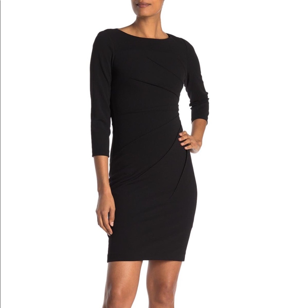 Calvin Klein Starburst 3/4 Sleeve Dress Black